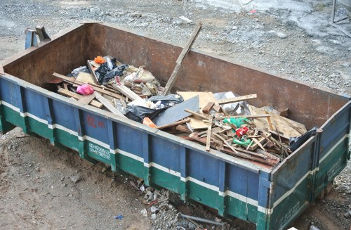 Collection crew outside a Cranford business preparing commercial waste for recycling